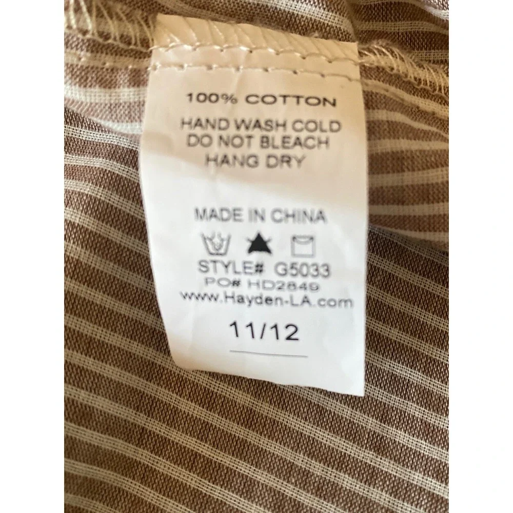 Hayden Girls Brown Striped‎ Front Tie Swim Cover Up Size 11-12